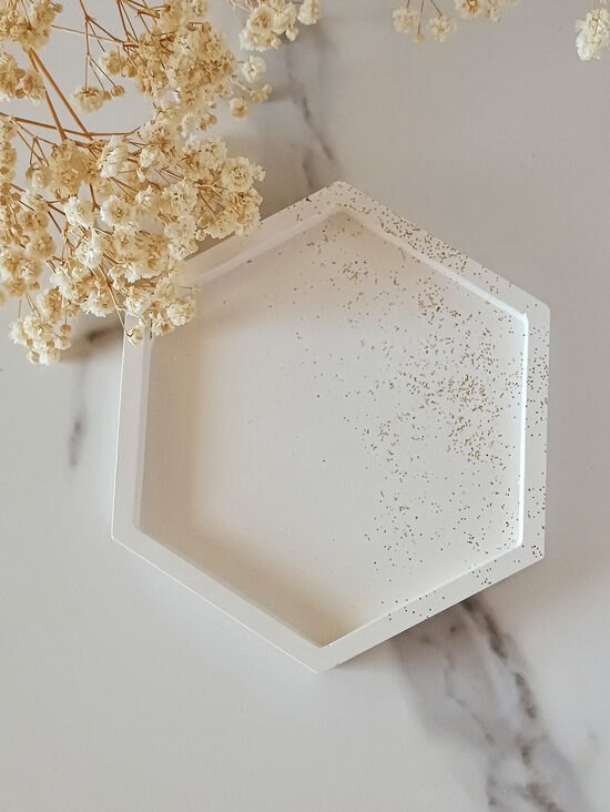 Minimalistinis Gipso Padėkliukas - Šešiakampis